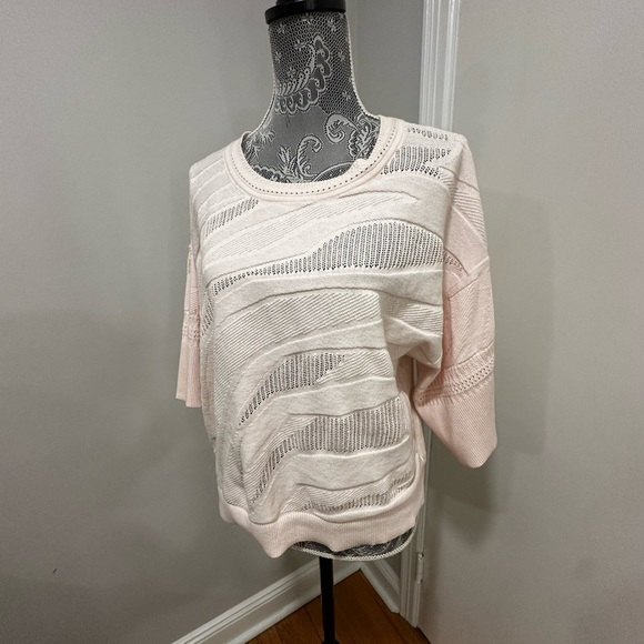 Cabi Women’s Baby pink boxy wide Oversized Flowy sleeves tunic sweater. Med. - Picture 10 of 13